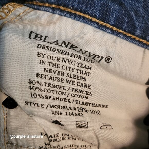 Blanknyc intro Jeans 29 Mid Rise Skinny Tummy Control Raw Step Hem Medium Light - Picture 6 of 14